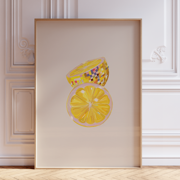 Disco Lemon Wall Art Print