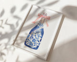 Pink and Blue Champagne Wall Art Print