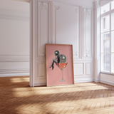 Pink Disco Cocktail Wall Art Print
