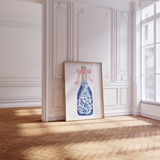 Pink and Blue Champagne Wall Art Print