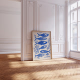 Blue Sardine Wall Art Print