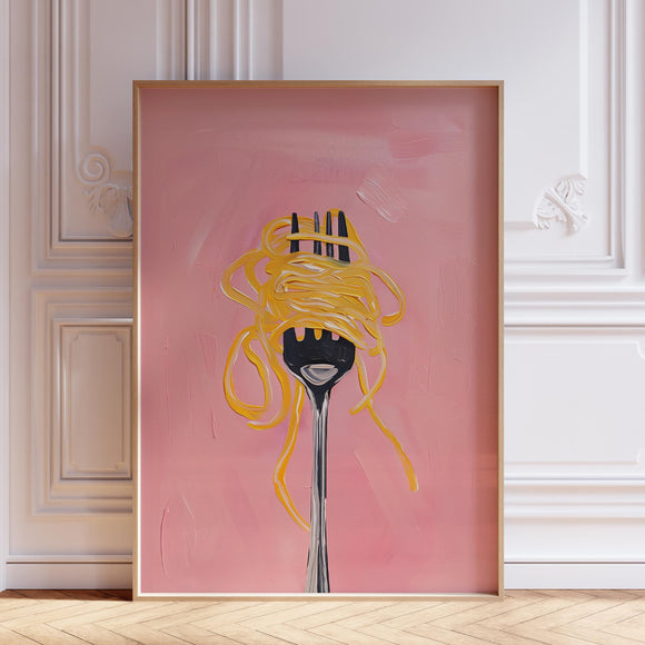 Pink Pasta Wall Art Print