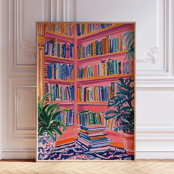 Bookshelf Wall Art Print