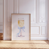 Blue Champagne Wall Art Print