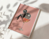 Pink Disco Cocktail Wall Art Print