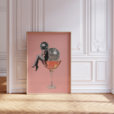 Pink Disco Cocktail Wall Art Print