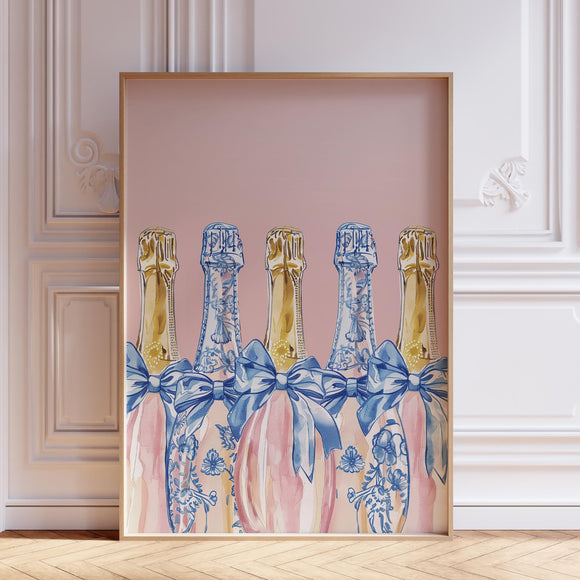 Pink Champagne Wall Art Print