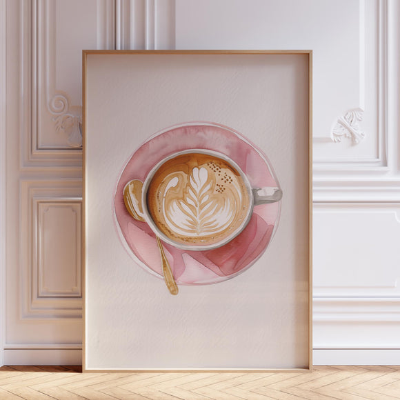 Pink Coffee Wall Art Print