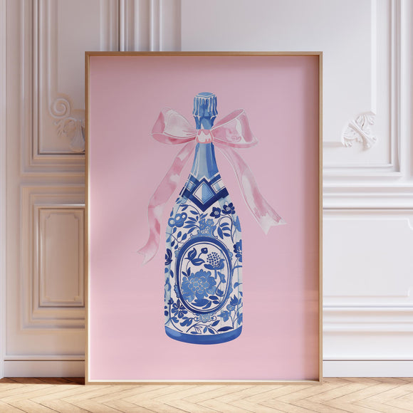 Pink Champagne Wall Art Print