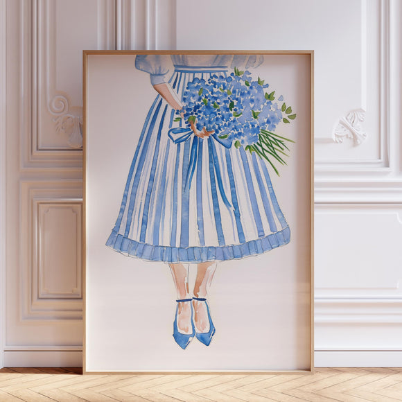 Watercolor Bouquet of Flowers Wall Art Print