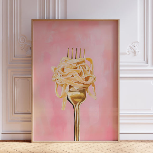 Pink Pasta Wall Art Print