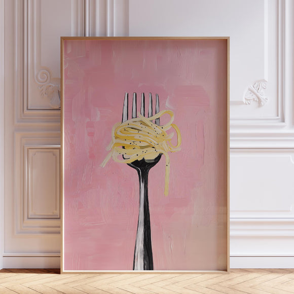 Pink Pasta Wall Art Print