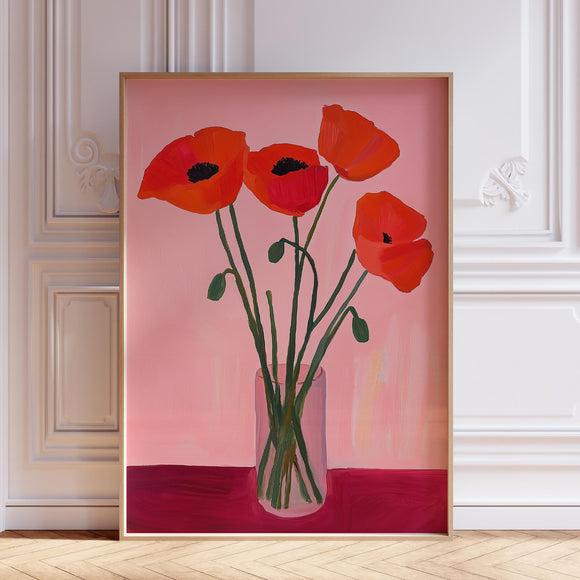 Poppy Flower Wall Art Print