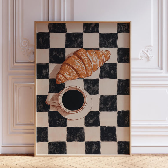 Checkered Coffee Wall Art Print
