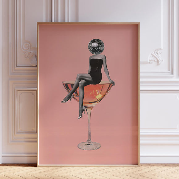 Pink Cocktail Wall Art Print
