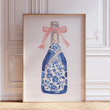 Pink and Blue Champagne Wall Art Print