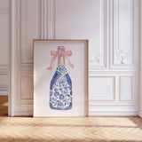 Pink and Blue Champagne Wall Art Print