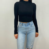Frankie Mock Neck Crop Top