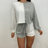 Hazel Color Block High Waisted Lounge Shorts