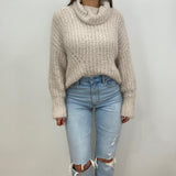 Adalyn Fuzzy Knit Turtleneck Sweater