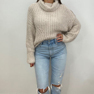 Adalyn Fuzzy Knit Turtleneck Sweater