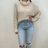 Adalyn Fuzzy Knit Turtleneck Sweater