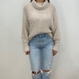 Adalyn Fuzzy Knit Turtleneck Sweater