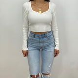 Tori Ribbed Knit Cropped Sweater