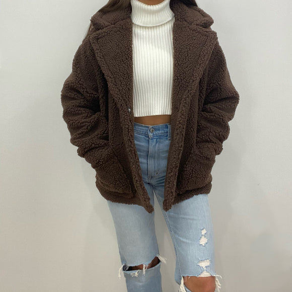 Myra Brown Teddy Fleece Coat