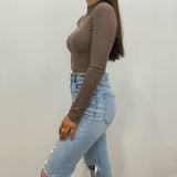 Frankie Mock Neck Crop Top