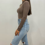 Frankie Mock Neck Crop Top