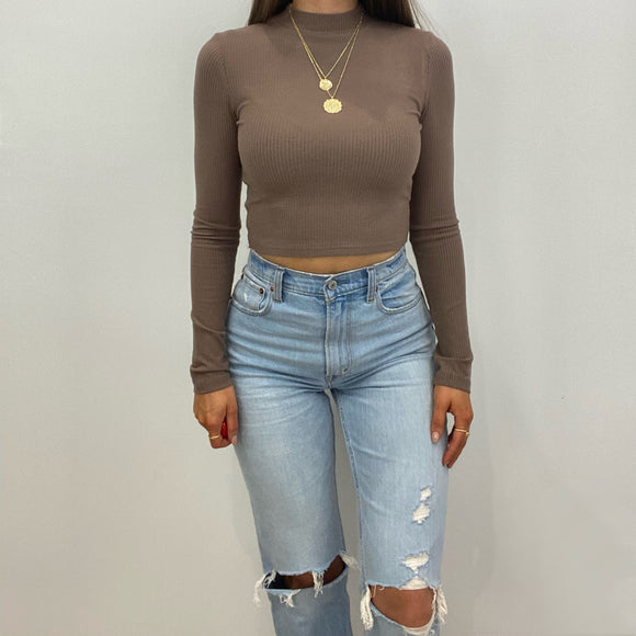 Frankie Mock Neck Crop Top