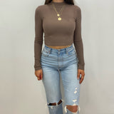 Frankie Mock Neck Crop Top