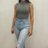 Naomi Mock Neck Sleeveless Bodysuit