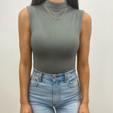 Naomi Mock Neck Sleeveless Bodysuit