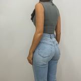 Naomi Mock Neck Sleeveless Bodysuit