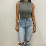 Naomi Mock Neck Sleeveless Bodysuit