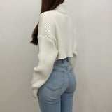 Hadley Cropped Turtleneck Chunky Knit Sweater